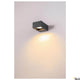Eskina LED Wandaufbauleuchte Frame Outdoor CCT in elegantem anthrazitfarbenem Design an Wand montiert.
