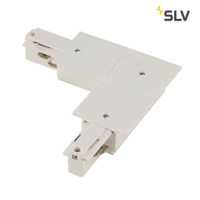 Connecteur en L Eutrac pour rail encastré 3P. blanc terre intérieure, connecteur d’angle avec possibilité d’alimentation