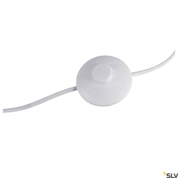 Fenda floor lamp base E27 White (without shade) with integrated switch and flexible cable.