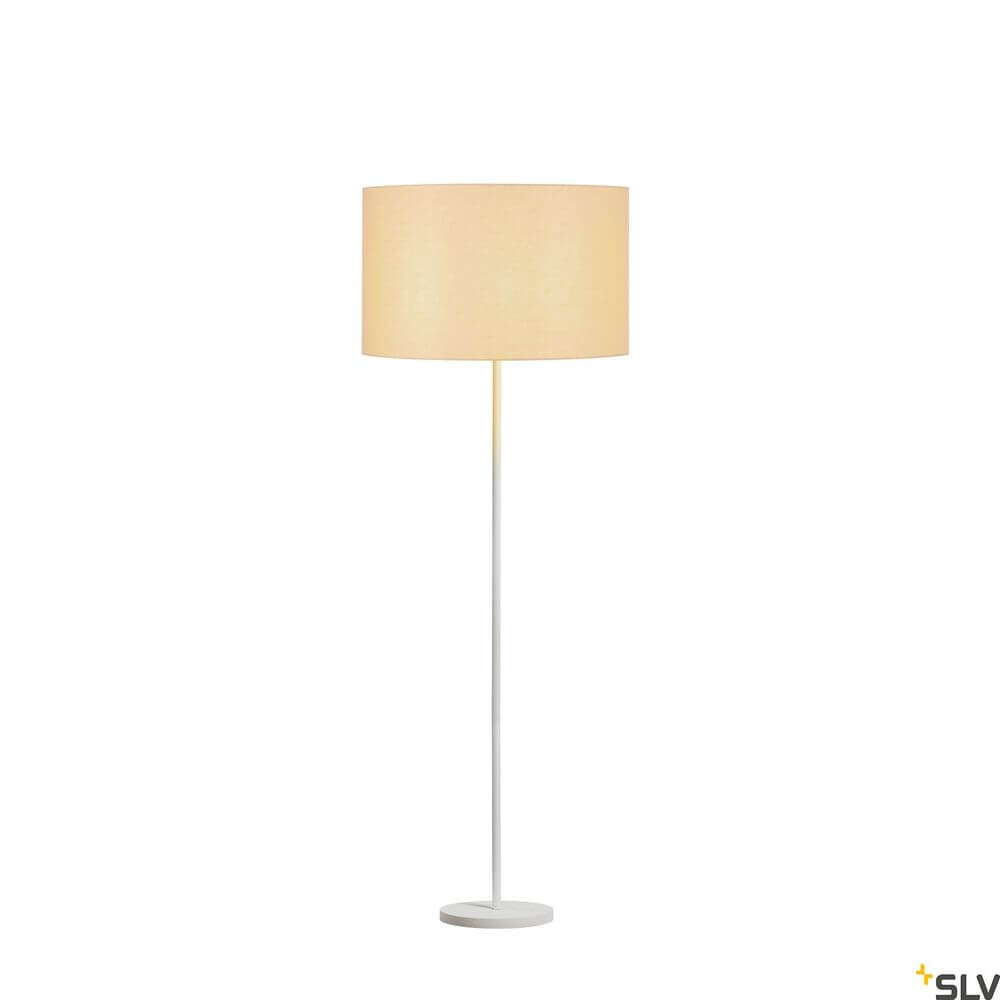 Fenda Standleuchtenfuß E27 Weiß (ohne Schirm) mit modernem Design und Steckdosenanschluss.