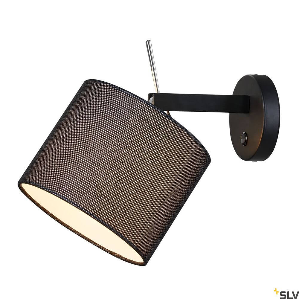 Fenda Wandleuchte E27 Schwarz (ohne Schirm) mit flexiblem Schirm und moderner Wandhalterung.