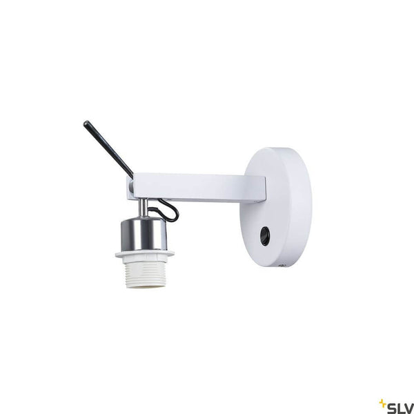 Fenda Wandlampe E27 Weiß (ohne Schirm) - weiße Wandlampe mit E27 Sockel für LED- und Energiesparleuchtmittel