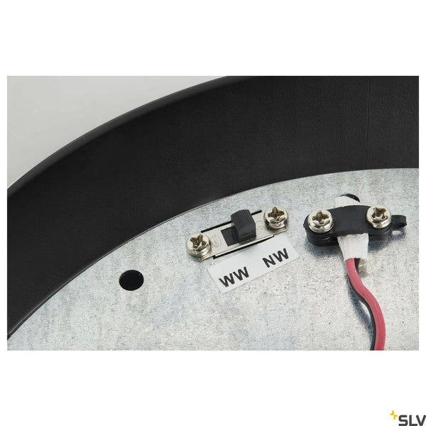 Fera 25 CL LED Deckenaufbaulampe Dali Schwarz, runde LED-Deckenleuchte mit WWM/NW Umschaltung