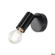 Fitu E27 Wandspot Schwarz - moderne Wandlampe mit schwarzem Finish und Glühlampe.