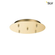 Fitu Fünfach Rosette Soft Gold, ovale Deckenleuchte mit fünf Gold-Spots, Frontalansicht