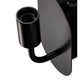 Fitu Wandaufbauleuchte Schwarz Detailansicht des E27 Sockels und Wandbefestigung in Schwarz.