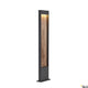 Flatt Pole 100 Fl 3000K Anthrazit, Braun - moderne Stehlampe mit Holzelement und warmem Licht.