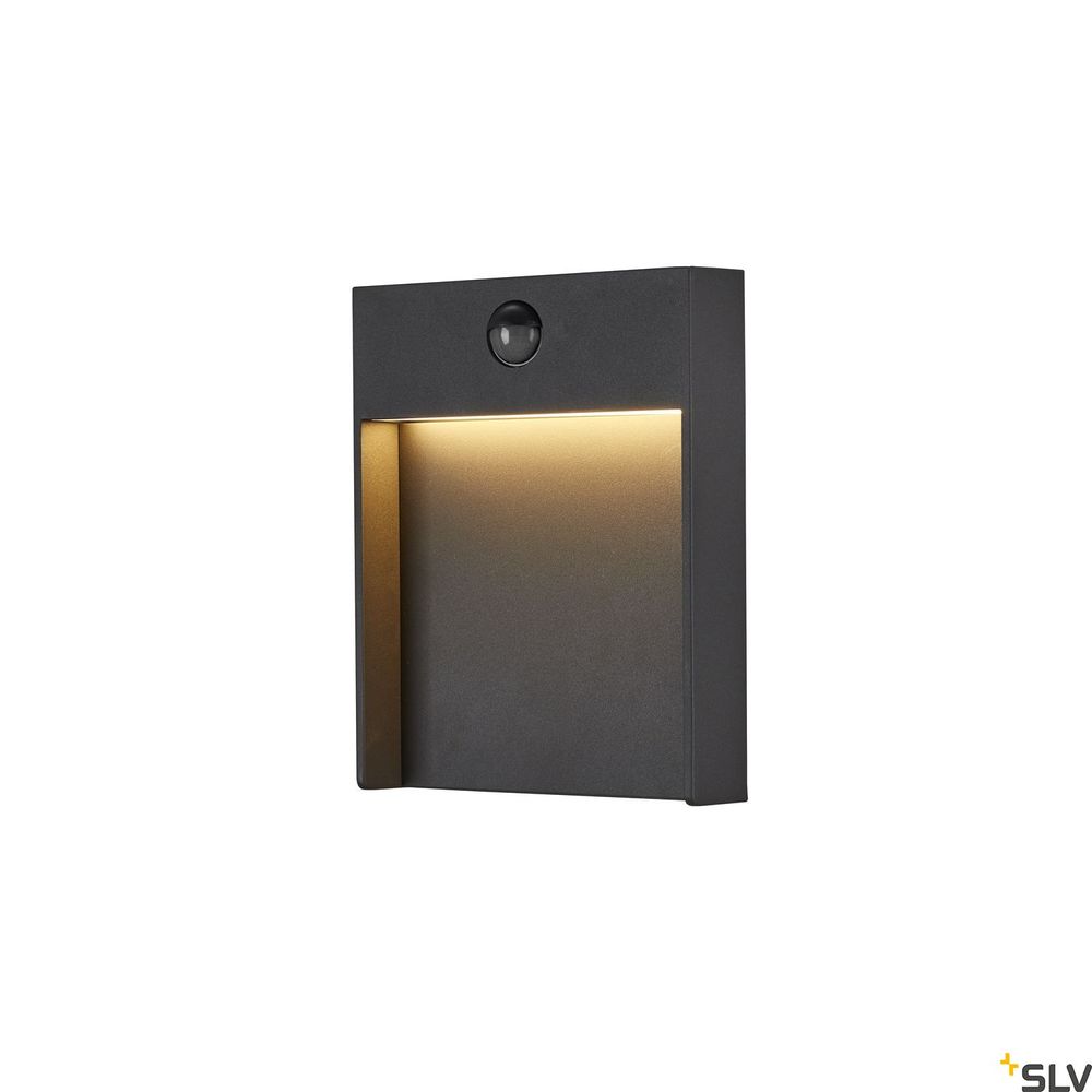 Aplique Sensor Flatt 3000K IP65 antracita