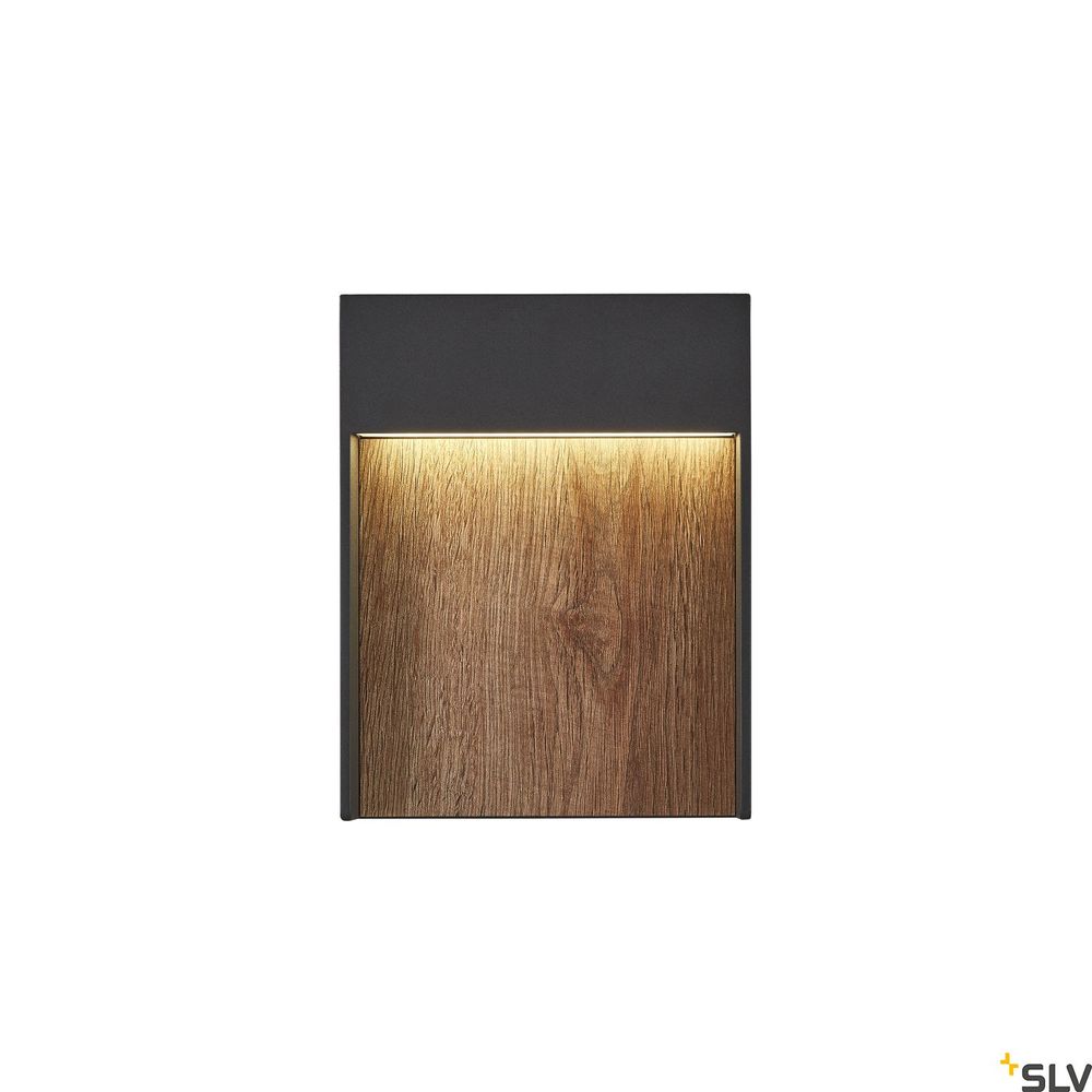 Flatt LED outer wall lamp 3000K IP65 anthracite, brown