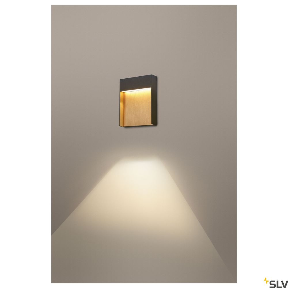 Flatt LED outer wall lamp 3000K IP65 anthracite, brown