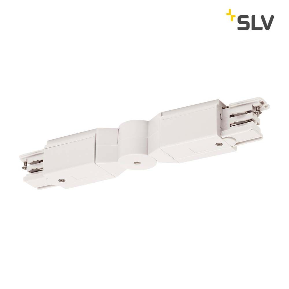 Conector flexible para carril S-Track 3P. Blanco