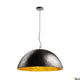Forchini L 70 E27 Pendellampe Schwarz, Gold mit elegantem Design und glänzender Innenseite.