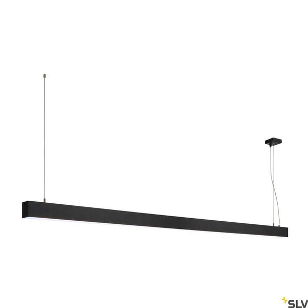 Glenos 2m Pendellampe Schwarz 4000K, SLV LED-Pendelleuchte in Mattschwarz, 205 cm, 6600 Lumen