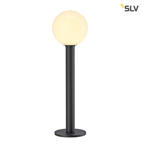 Gloo Pure 70 Pole Außen-Stehleuchte Anthrazit IP44 mit satiniertem Glaskugel-Design für den Außenbereich