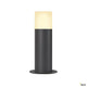 Grafit Pole Round Pollerleuchte Anthrazit mit satiniertem Acrylschirm für den Außenbereich, IP44, modernes Design.