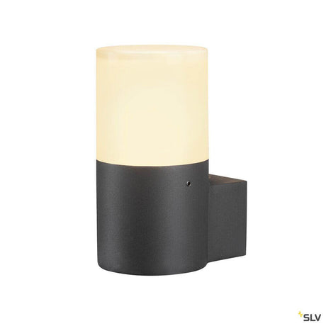 Grafit Round Wandaufbauleuchte Anthrazit für Außenbereich, moderne LED-Wandleuchte mit satiniertem Acryl