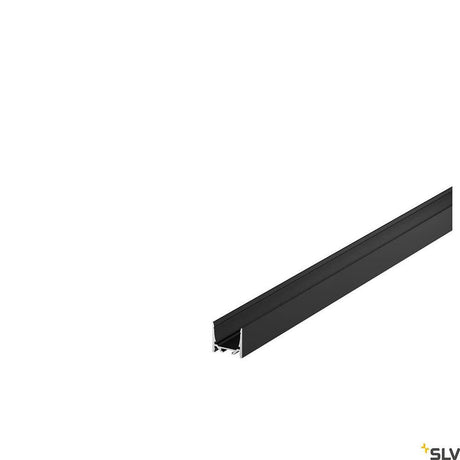 Nåde 3m LED Overfladeprofil standard glat i sort for LED Strimler op til 20 mm brede