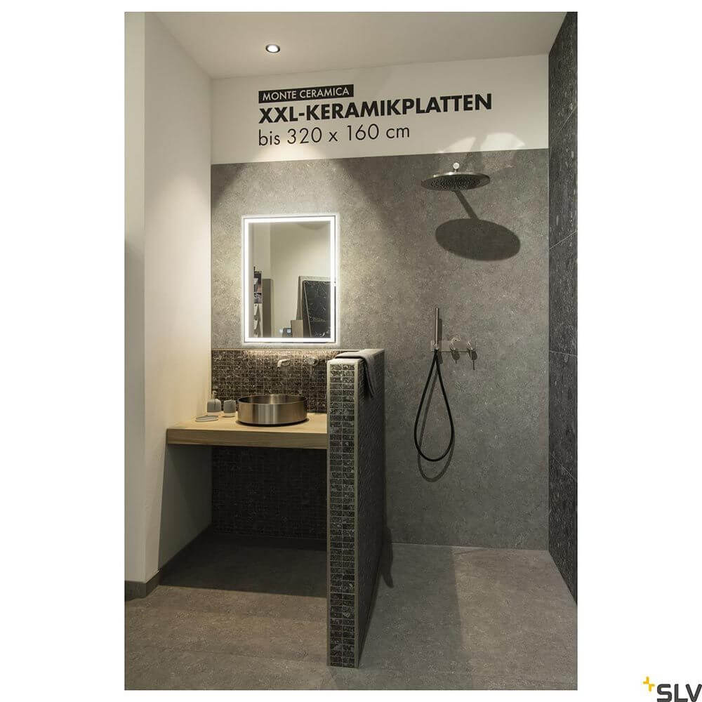 Moderne Dusche mit XXL-Keramikplatten bis 320 x 160 cm und minimalistischem Design.