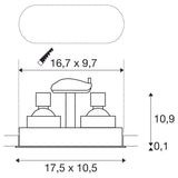 Horn Double recessed ceiling light