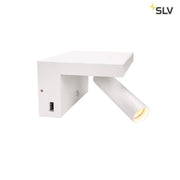 Karpo Bedside LED Wandaufbauleuchte Weiß mit schwenkbarem Spot für gezielte Beleuchtung