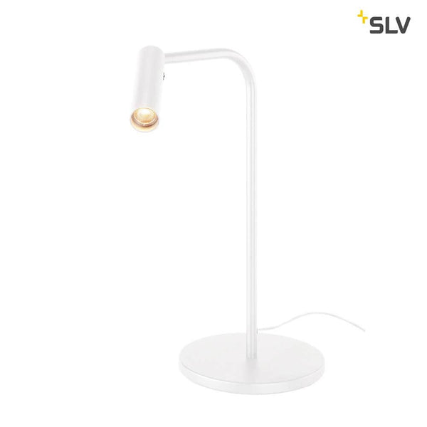 Karpo LED table lamp white 3000K with swivel cylinder spotlight and energy efficiency for optimal room lighting.