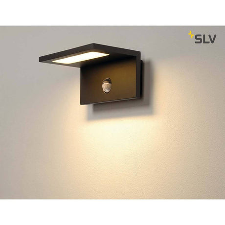 Sensore LED Lampada di montaggio a parete esterna IP44 Antracite 3000K