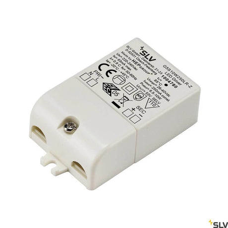 LED driver 6.5-10W 250mA in white with connection details on the back