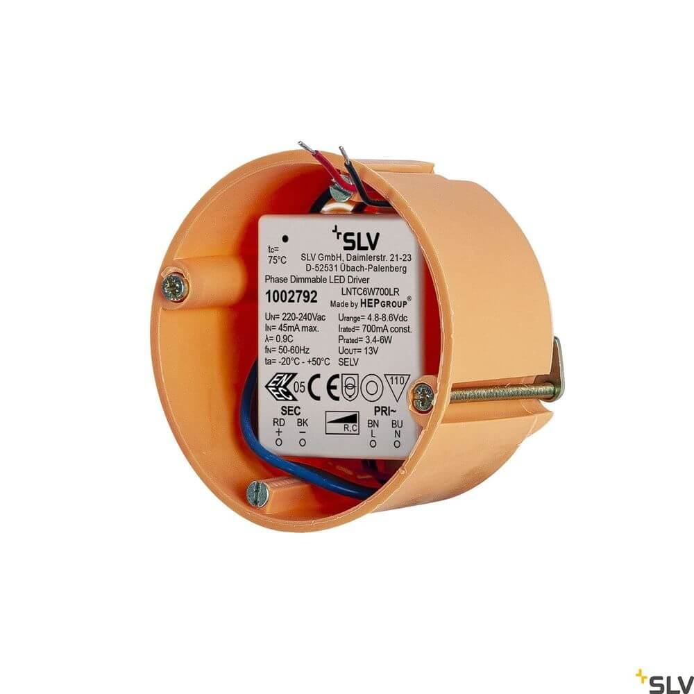 LED Treiber 6W 700Ma Triac Dimmbar - Ansicht der Rückseite mit elektrischer Verkabelung und technischen Details.