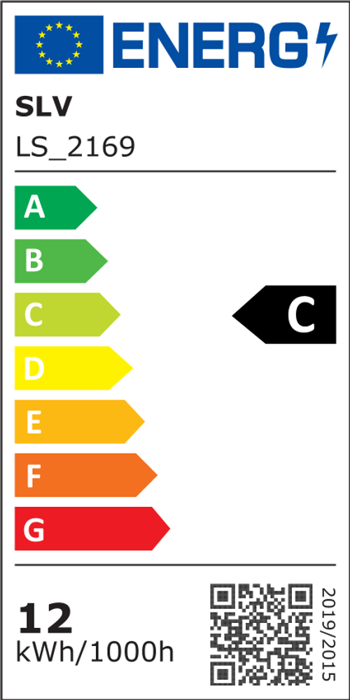 Energieeffizienzlabel SLV LS_2169, Kategorie C, Verbrauch: 12 kWh/1000h.