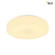 Lipsy 40 Drum LED Außen-Aufbauleuchte Weiß IP44, runde Deckenleuchte mit sanftem Licht und zeitlosem Design.