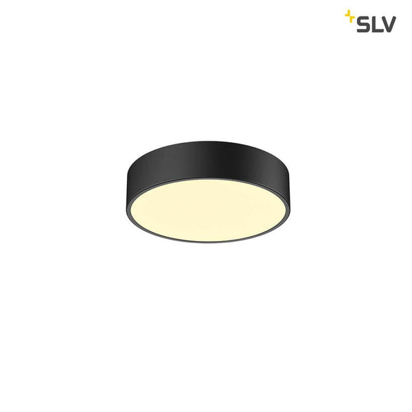 Medo 30 Corona LED surface-mounted light Triac black mounted on a ceiling.