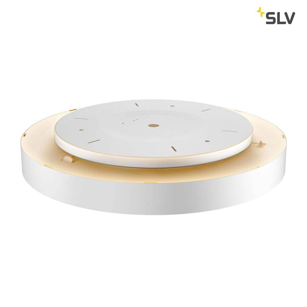 Medo 60 Corona LED Aufbauleuchte Dali Silbergrau Deckenleuchte in weißem Design mit koronalem Lichtauslass.