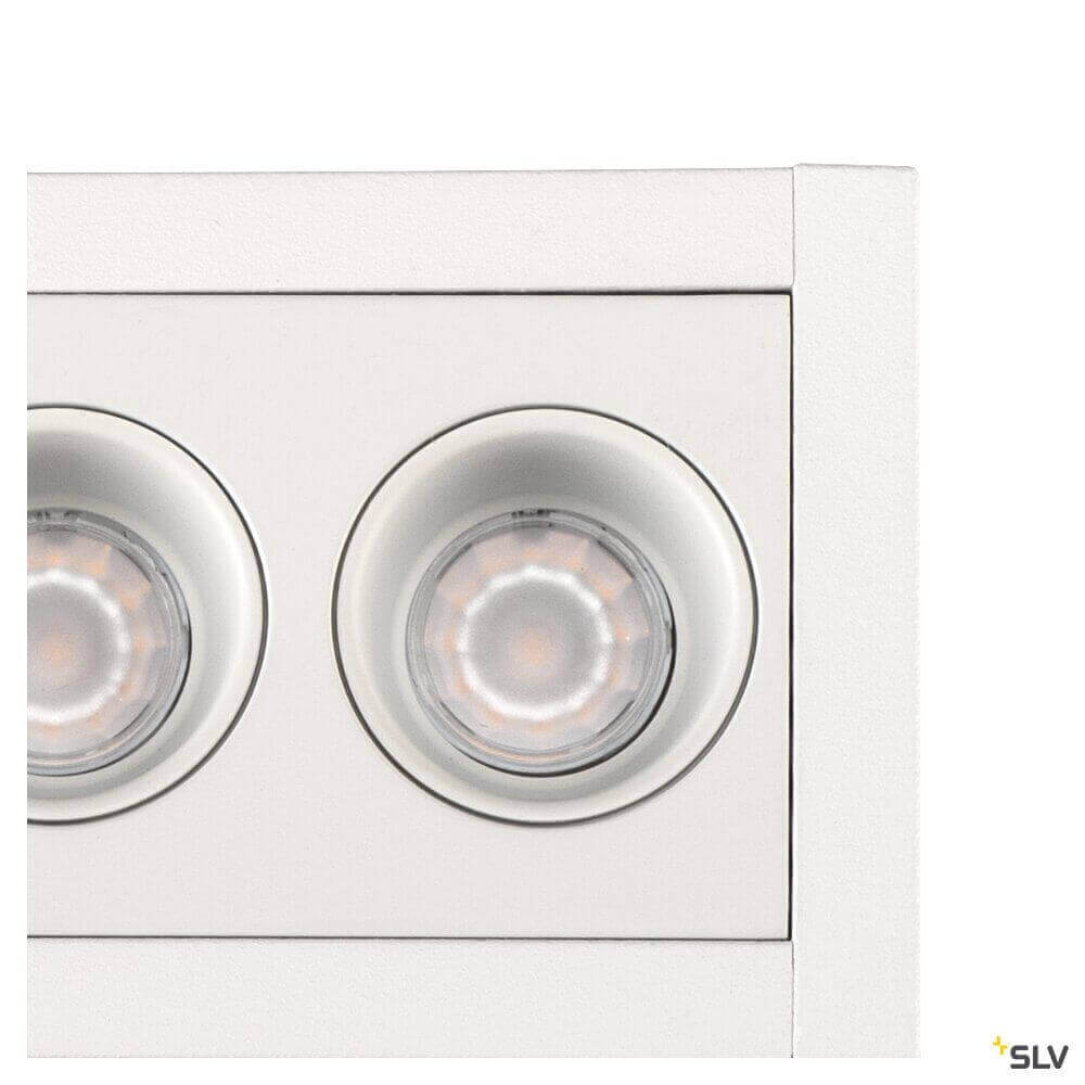 Milandos LED Deckeneinbauleuchte in minimalistischem Design mit zwei Lichtquellen und blendfreier Beleuchtung.