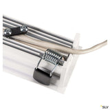 Detailansicht von SLV Lichtsystem, mit Klemmen und Kabel, geeignet für LED-Beleuchtung.