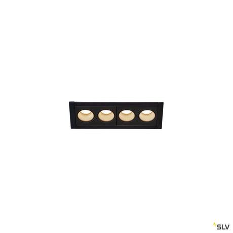 Milandos LED Deckeneinbauleuchte mit drei Leuchten, minimalistisch und elegant, bietet hochwertige, blendfreie Beleuchtung.