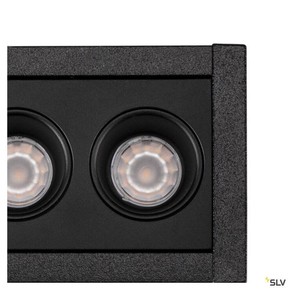 Milandos LED Deckeneinbauleuchte mit zwei runden Lampen in modernem Design, ideal für hochwertige Beleuchtung.