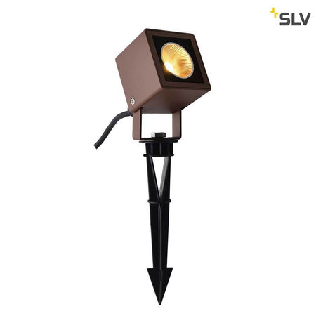 Nautilus 10 Spike LED Spießleuchte Rostfarben IP65 mit Erdspieß und COB LED für Außenbeleuchtung