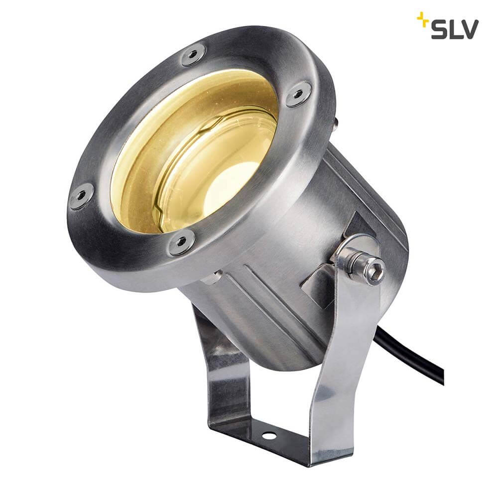 Nautilus Spike LED Erdspießleuchte IP55 aus Edelstahl 316 für flexible Montage im Außenbereich.