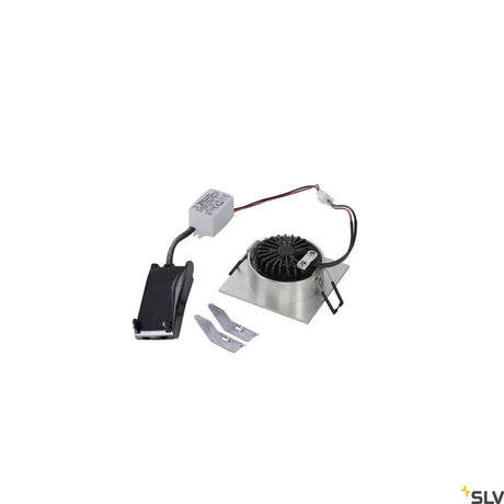 New Tria 68 I Cs ceiling light aluminum square 2700K - installation details with heat sink and accessories