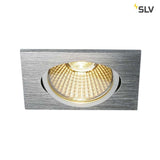 New Tria Eckig LED Einbauleuchte in Alu gebürstet mit dimmbarer Lichtfarbe 1800-3000K.