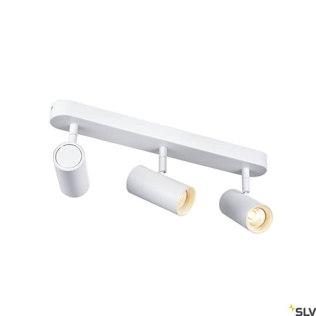Noblo III 2700K white, modern white ceiling light with three swiveling spots for targeted lighting.