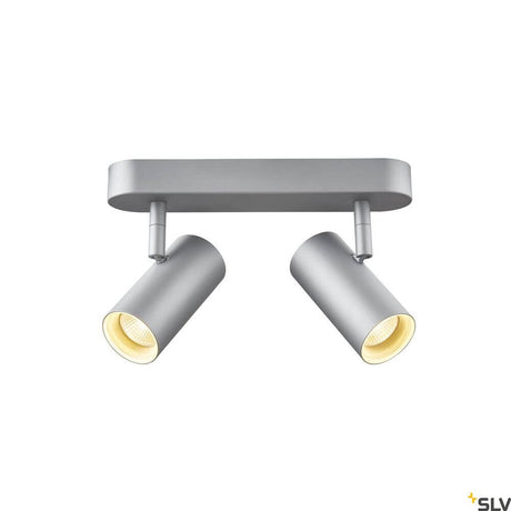 Noblo LED projecteur 2700K gris avec deux spots lumineux dans un design gris moderne.