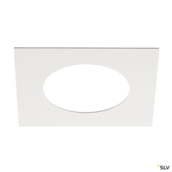 Numinos recessed frame S for ceiling recessed system with oval cutout and white surface.
