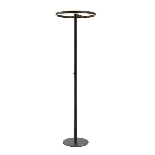One Straight FL LED lampadaire orientable verticalement au design moderne avec une tête de luminaire ronde.