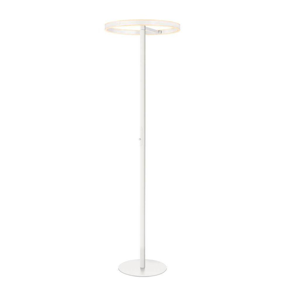 One Straight FL LED Stehleuchte in Weiß, vertikal schwenkbar, elegantes Design für stilvolle Wohnräume.