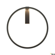One 60 Wandlampe Dali 3000/4000K Schwarz, runde SLV LED-Wandleuchte aus Aluminium und Stahl