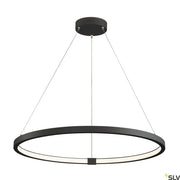 One 80 Pendellampe Dali 3000-4000K Schwarz LED-Pendelleuchte, rund, schwarzes Aluminium, 80 cm