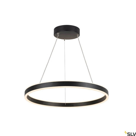 One LED Pendelleuchte Dali Up&Down Ø 60cm schwarze moderne Ring-Pendelleuchte mit Up&Down-Licht
