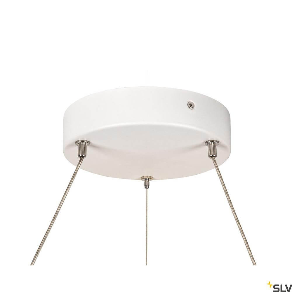 One LED Pendelleuchte Dali Up&Down Ø 60cm - Modernes und elegantes Design mit weißem Deckenelement.