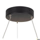 One LED Pendelleuchte Dali Up&Down Ø 60cm - Deckenmontage mit schwarzem Baldachin.
